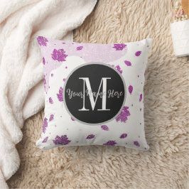 Stomme roze najaarbladeren toevoegen Jouw naam Kussen