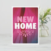 Stomme roze nieuwe uitnodiging voor huisverwarming (Staand voorkant)