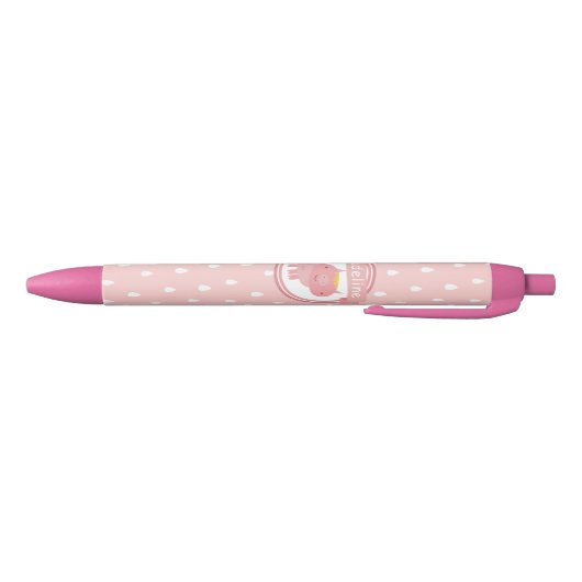 Stomme roze piglet - Aangepaste naam Zwarte Inkt Pen (Bodem)