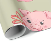 Stomme roze piglet met cadeaudoos cadeaupapier (Rol Hoek)