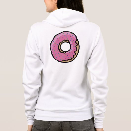 Stomme roze regendruppels donuts hoodie (Achterkant)