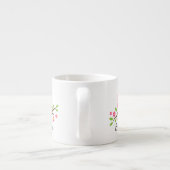 Stomme roze uil op tak klantgerichte naam espresso kop (Achterkant)