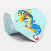 Stomme, schattige drakenmonster stropdas (Opgerold)