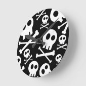 Stomme schedel en kruisbeenderen ronde klok (Hoek)