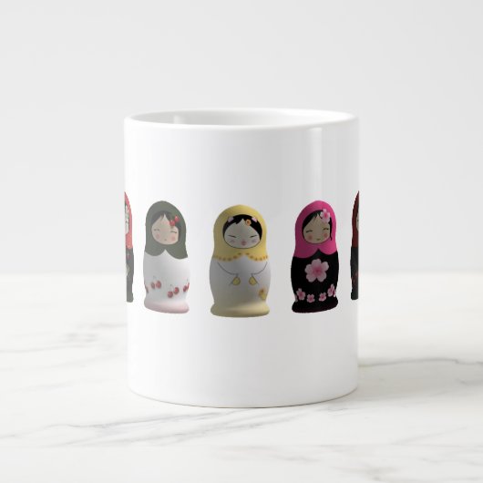 Stomme set van morsen voor vrouwen Matryoshka nest Grote Koffiekop (Voorkant)