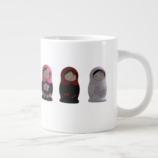 Stomme set van morsen voor vrouwen Matryoshka nest Grote Koffiekop (Rechts)