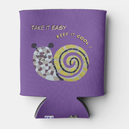 Stomme slak mozaïekkost. Eenvoudige Koelbox Blikjeskoeler (Voorkant)