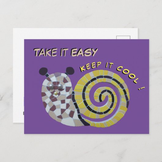 Stomme slak mozaïekkost. Neem het Easy Briefkaart (Voorkant / Achterkant)