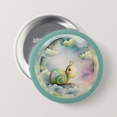 Stomme slak, tekenfilm, huisdier ronde button 7,6 cm (Voorkant /achterkant)