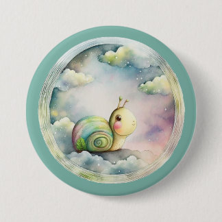 Stomme slak, tekenfilm, huisdier ronde button 7,6 cm