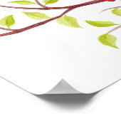 Stomme slaperige uil op een Cartoon schilderij Poster (Hoek)