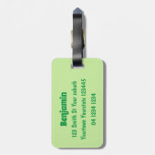 Stomme springerwten in de illustratie van de carto bagagelabel (Achterkant verticaal)