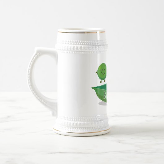 Stomme springerwten in de illustratie van de carto bierpul (Links)