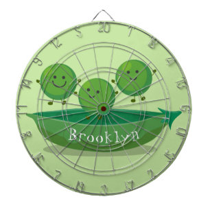 Stomme springerwten in de illustratie van de carto dartbord