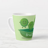 Stomme springerwten in de illustratie van de carto latte mok (Linkerhoek)