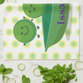 Stomme springerwten in de illustratie van de carto theedoek (Gevouwen)