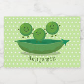 Stomme springerwten in de illustratie van de carto voedselcontainer etiket (Enkel label)