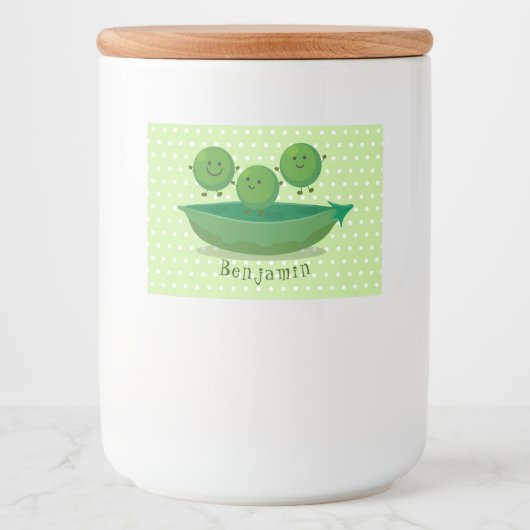 Stomme springerwten in de illustratie van de carto voedselcontainer etiket (Voorkant)