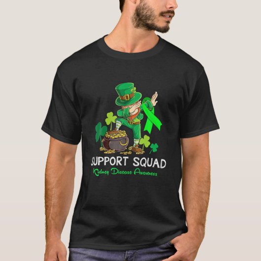 Stomme St Patrick's Day Support Squad Nierziekte T-shirt (Voorkant)