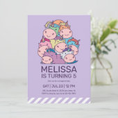 Stomme stapel Unicorns Paarse Kinderen van zaterda Kaart (Staand voorkant)