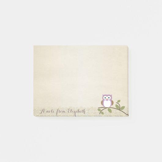 Stomme stijlvol, kant, owl post-it® notes (Voorkant)