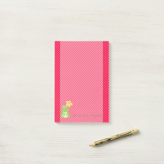 Stomme, stijlvol, pooldots, kikker post-it® notes (Op bureau)
