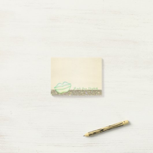 Stomme stijlvolle elegant, lips post-it® notes (Op bureau)
