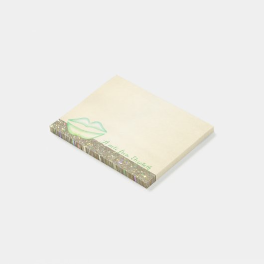 Stomme stijlvolle elegant, lips post-it® notes (Schuin)
