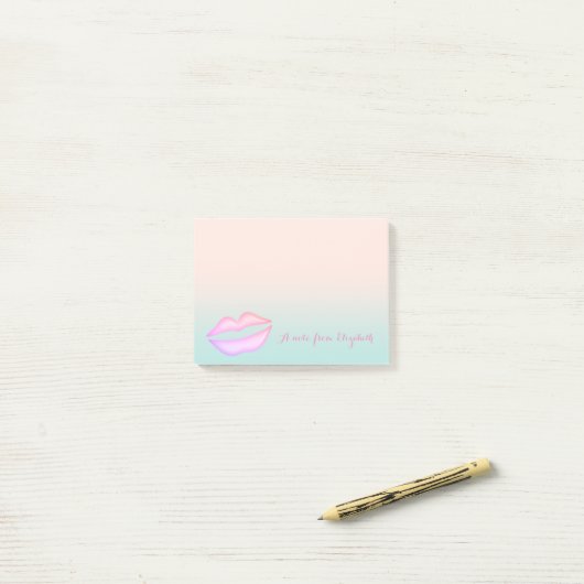 Stomme stijlvolle elegant, lips post-it® notes (Op bureau)