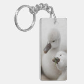 Stomme Swan Cygnets Sleutelhanger (Voorkant Links)