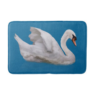Stomme Swan op blauw Badmat