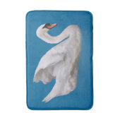 Stomme Swan op blauw Badmat (Voorkant Verticaal)