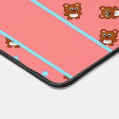 Stomme teddyberen op roze bureaumat (Hoek)