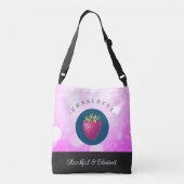 Stomme Thankful en Blessed Strawberry Voeg Jouw na Crossbody Tas (Achterkant)