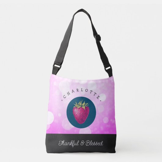 Stomme Thankful en Blessed Strawberry Voeg Jouw na Crossbody Tas (Voorkant)