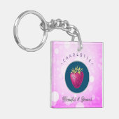 Stomme Thankful en Blessed Strawberry Voeg Jouw na Sleutelhanger (Voorkant Links)