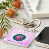 Stomme Thankful en Blessed Strawberry Voeg Jouw na Sleutelhanger (Voorkant Rechts)