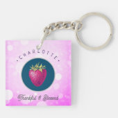 Stomme Thankful en Blessed Strawberry Voeg Jouw na Sleutelhanger (Achterkant)