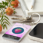 Stomme Thankful en Blessed Strawberry Voeg Jouw na Sleutelhanger (Voorkant Rechts)