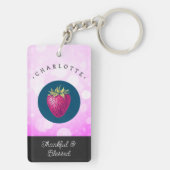 Stomme Thankful en Blessed Strawberry Voeg Jouw na Sleutelhanger (achterkant)