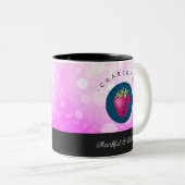 Stomme Thankful en Blessed Strawberry Voeg Jouw na Tweekleurige Koffiemok (Voorkant rechts)