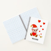 Stomme tovenaar elf met liefdesharten op wit notit notitieboek (Binnen)