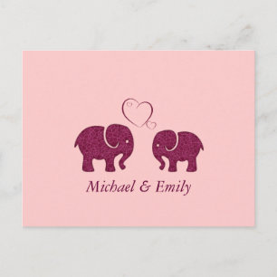 Stomme trendy olifant uit liefde gepersonaliseerd briefkaart
