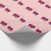 Stomme trendy olifant uit liefde gepersonaliseerd cadeaupapier (Hoek)
