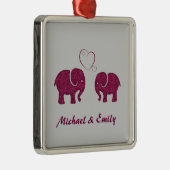 Stomme trendy olifant uit liefde gepersonaliseerd metalen ornament (Rechts)
