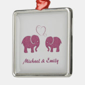 Stomme trendy olifant uit liefde gepersonaliseerd metalen ornament (Links)