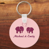 Stomme trendy olifant uit liefde gepersonaliseerd sleutelhanger (Voorkant)