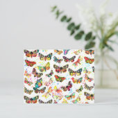 Stomme trendy waterverf splatters butterflies briefkaart (Staand voorkant)