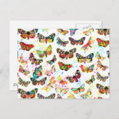 Stomme trendy waterverf splatters butterflies briefkaart (Voorkant / Achterkant)
