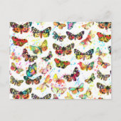 Stomme trendy waterverf splatters butterflies briefkaart (Voorkant)